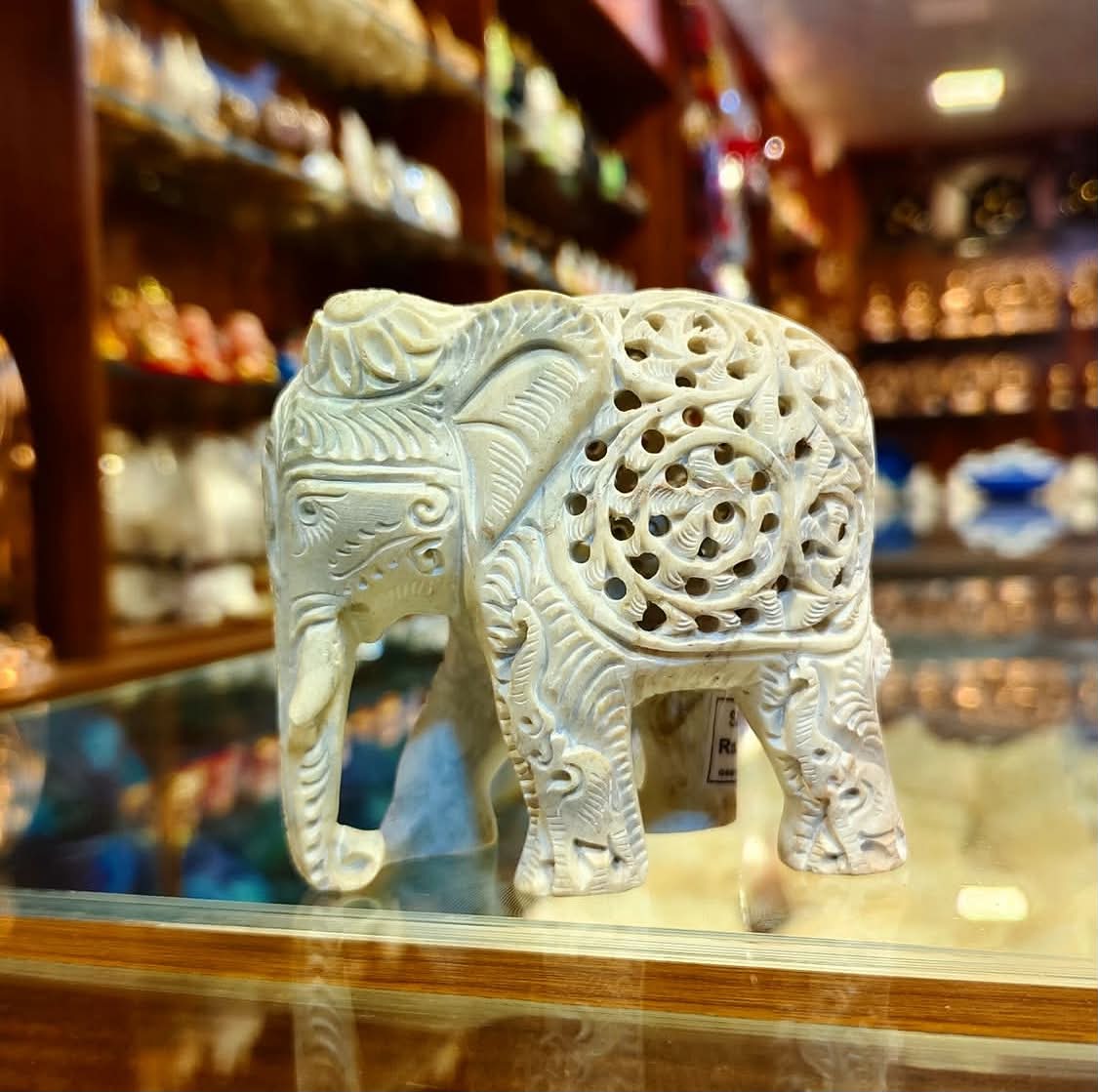 Stone Carved Elephant Jali Work